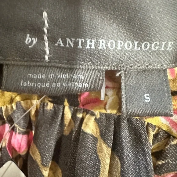 NEW Anthropologie Deep-V Floral Tunic Blouse-Size Small - Picture 11 of 16